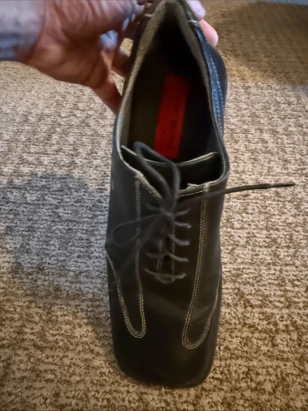 Robert Wayne Men's Black Lace-Up Leather Shoes